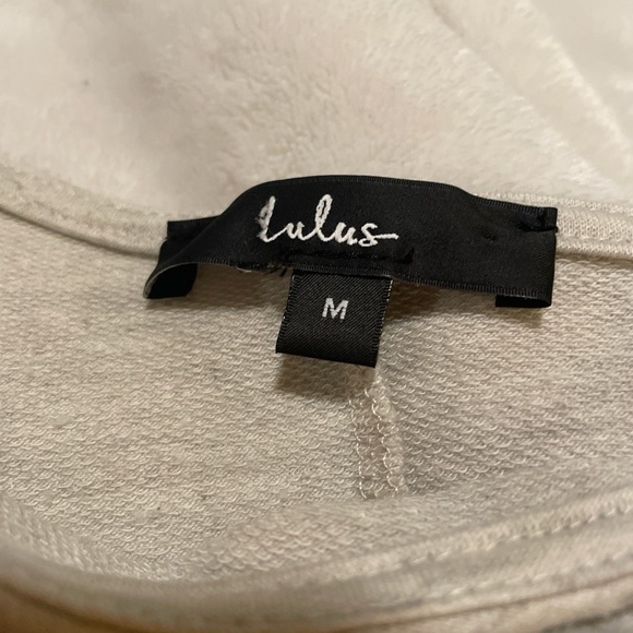 Lulus Gray Off Shoulder Top - Size M - Picture 4 of 5